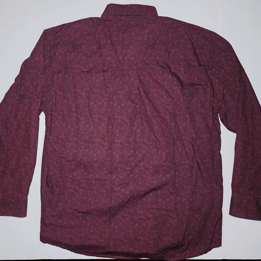 Wrangler George Straight Cowboy Mens Maroon and Black Button Up Shirt Size XL - Picture 2 of 13